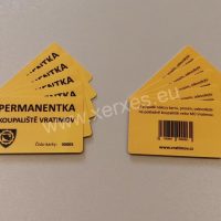 Plastové karty - permanentky s individuálním, oboustanným potiskem