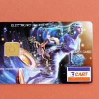 bankovní karta s potiskem a kontaktním čipem