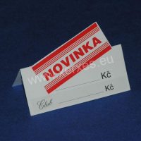 Papírová cenovka NOVINKA_club_stojánek
