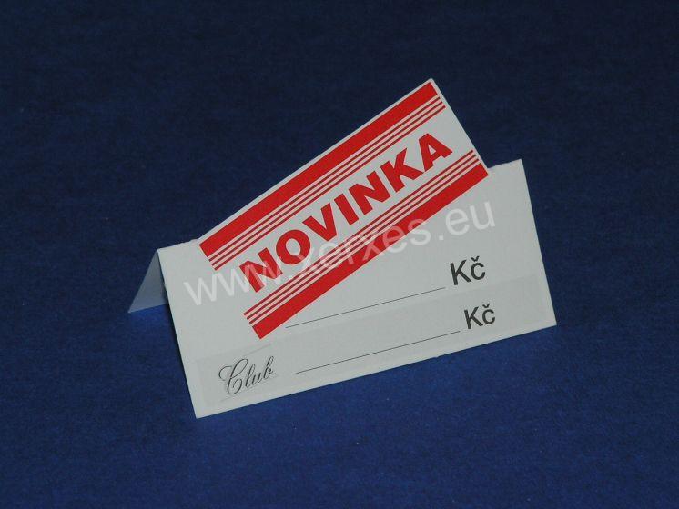 Papírová cenovka NOVINKA_club_stojánek