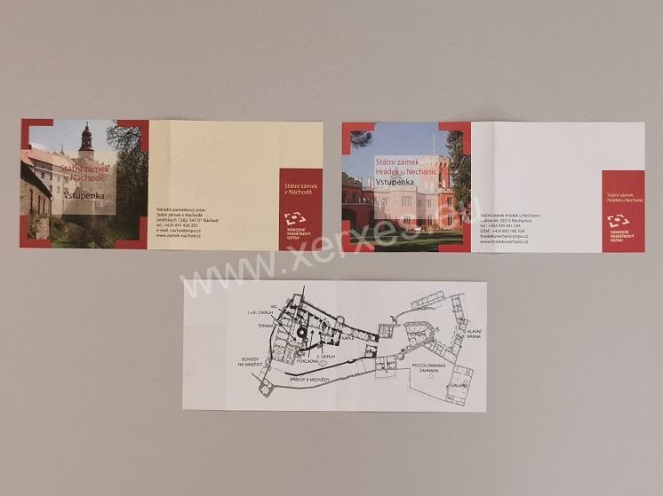 Vstupenky papírové archové Náchod a Hrádek u Nechanic